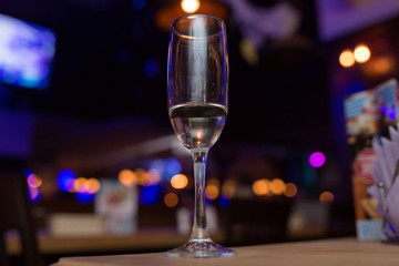 wine glass with light bokeh