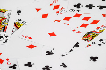 playing cards as background