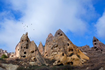 Fototapeta na wymiar Unique geological formations in Cappadocia, Central Anatolia, Turkey