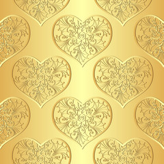Seamless gold valentine pattern