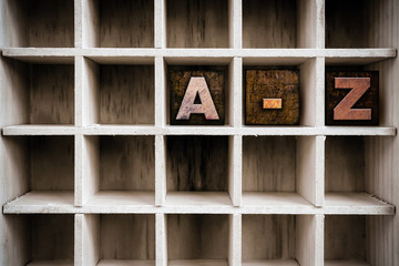 A-Z Concept Wooden Letterpress Type in Draw