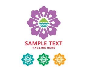 flower mountain sea ecology logo © great19