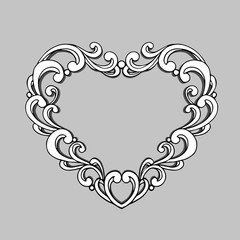 Vector of Greeting or Wedding card with White paper heart shape for background 