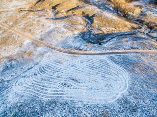 Naklejka premium aerial view of Colorado foothills