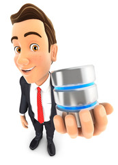 3d businessman server icon