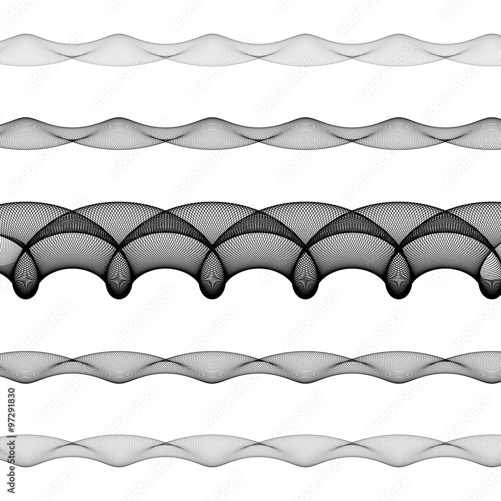 Poster elliptical page text divider line set