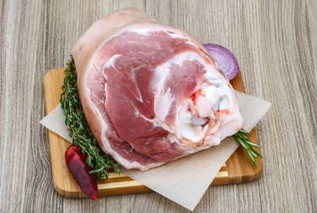 Raw pork knuckle