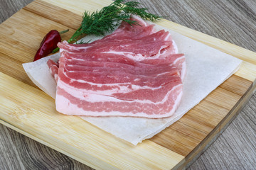 Raw bacon