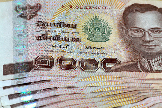 Thai bath currency banknote