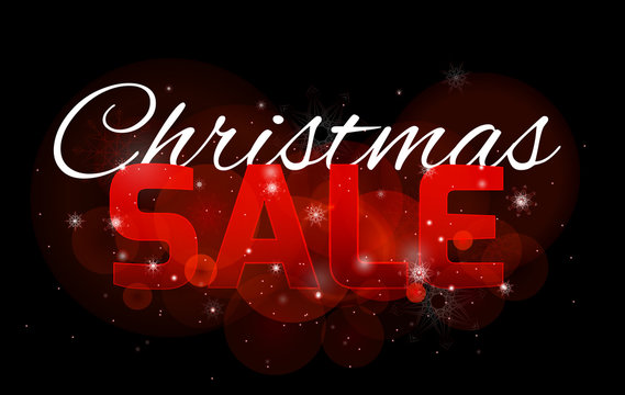 Christmas sale banner with sparkles and snowflakes 