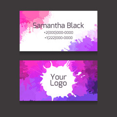 Naklejka na ściany i meble Set of double-sided business card with space for your text 