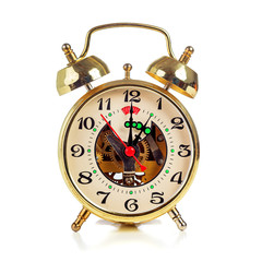 Vintage golden alarm clock