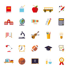 Education Flat Design Vector Icons Collection