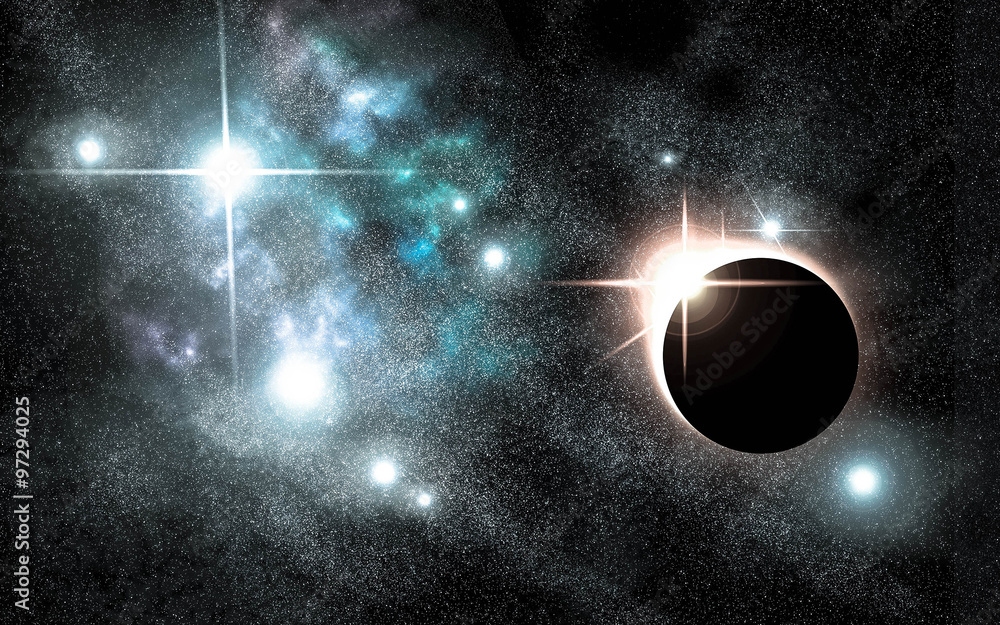 Wall mural eclipse universe starscape background