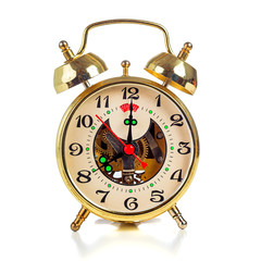 Vintage golden alarm clock