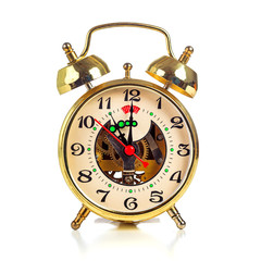 Vintage golden alarm clock