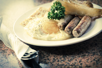 Fried Eggs Sausage Home Fries