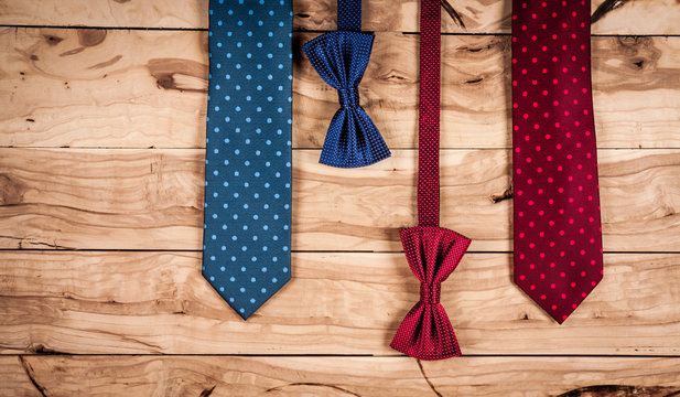 bow tie on a wooden background