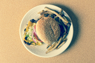 Cheeseburger Home made Fries