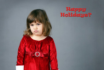 Little girl Holidays pouting