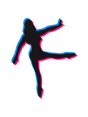 Fototapeta na wymiar dancer ballet silhouette woman Design 3D
