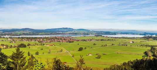 Green fields in Bavaria in Germany