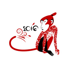 Monkey Samurai in japanese-russian style