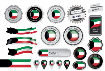 Made in Kuwait Seal, Kuwaiti Flag (Vector Art)