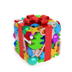 Christmas (New Year) gift box creative concept