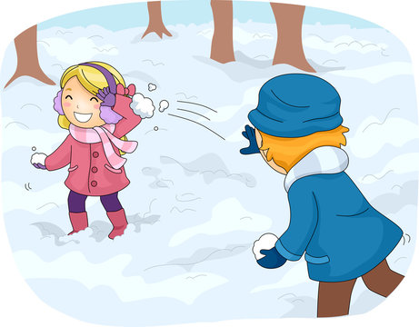 Kids Snowball Fight