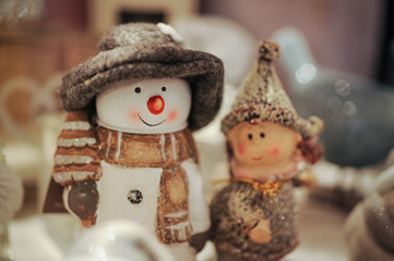 Snowman with scarf and hat.