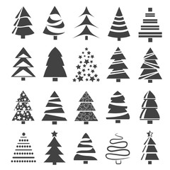 Obraz premium Christmas tree collection for design.