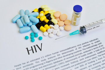 Drugs for HIV treatment - obrazy, fototapety, plakaty