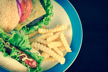 Cheeseburger Hotdog Fries