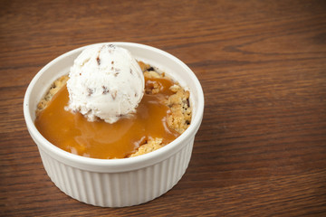 souffle with a scoop of ice cream