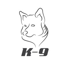 Illustration icon K-9 with dog. Vector