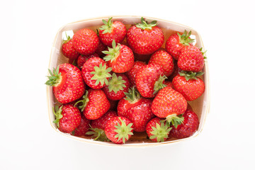 Fresh strawberries on a white background