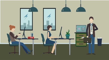 Ordinary office life. Vector illustration.