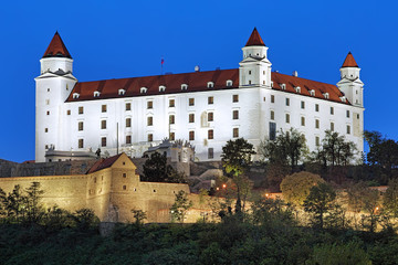 Fototapeta na wymiar Bratislava Castle at evening, Slovakia