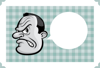 Greeting card with sarcastic man face - place your custom text