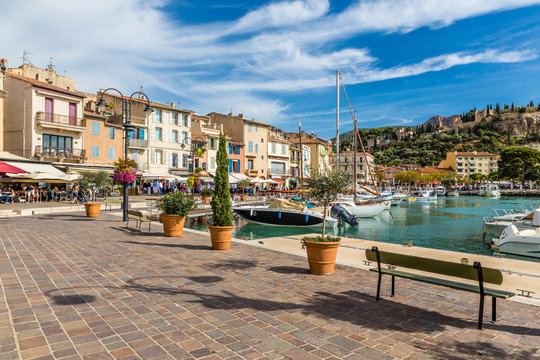 Buildings And Boats In City Center-Cassis,France