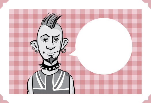 Greeting card with punk guy - place your custom text
