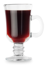 Mulled wine isolated on white