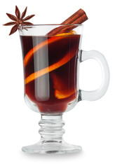 mulled wine with spices isolate