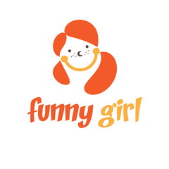 Funny girl icon. Vector