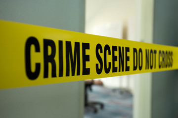 crime scene do no cross and room entrance background
