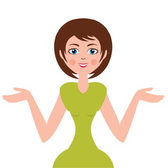 Illustration of a woman for a presentation. vector