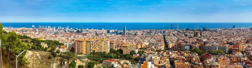 Tafelkleed Panoramisch uitzicht over Barcelona © Sergii Figurnyi