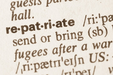 Dictionary definition of word repatriate