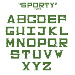 Font of sports theme. Vector